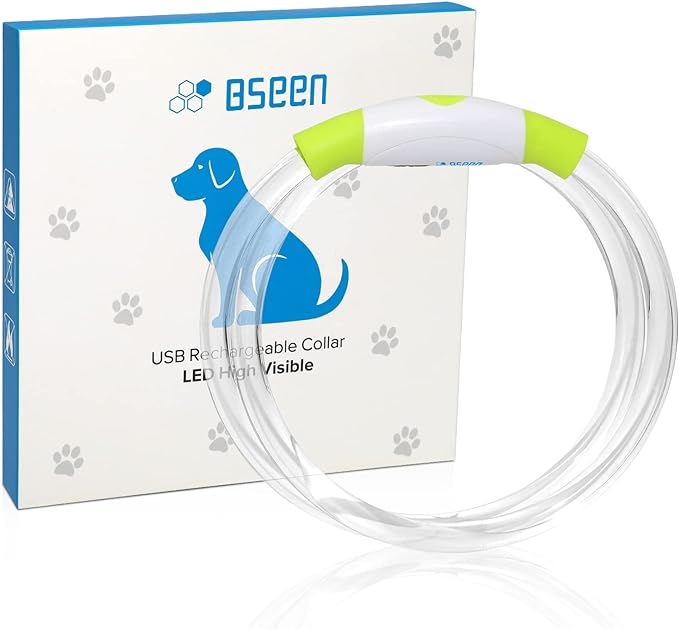 Led Dog Collar, BSEEN USB Rechargeable Flash Dog Necklace Light x1