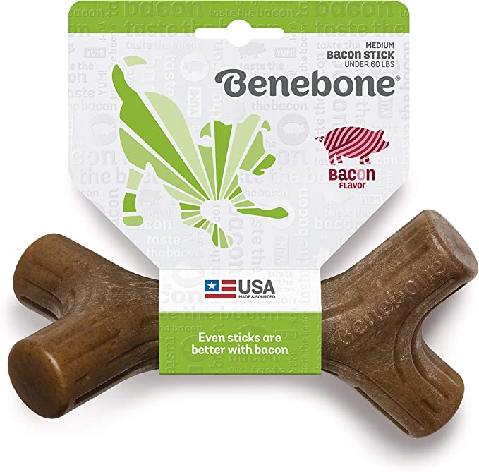 Benebone Durable Dog Chew Toy for Aggressive Chewers, Real Maplewood or Bacon - Mongrel Mania