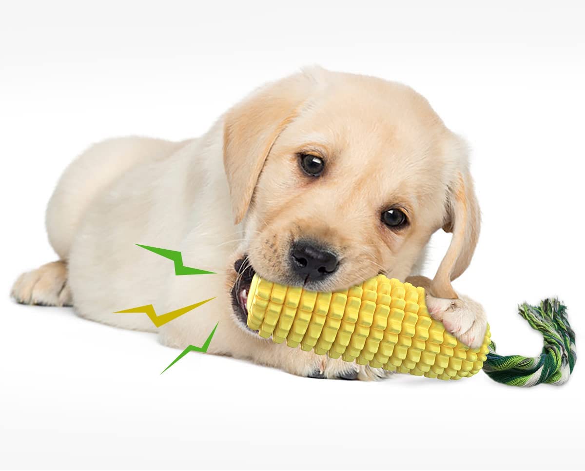 Chew Corn Stick Toy- Dog Chew Toys for Aggressive Chewers, Indestructible Tough Durable Squeaky Interactive Dog Toys, Puppy Teeth - Mongrel Mania