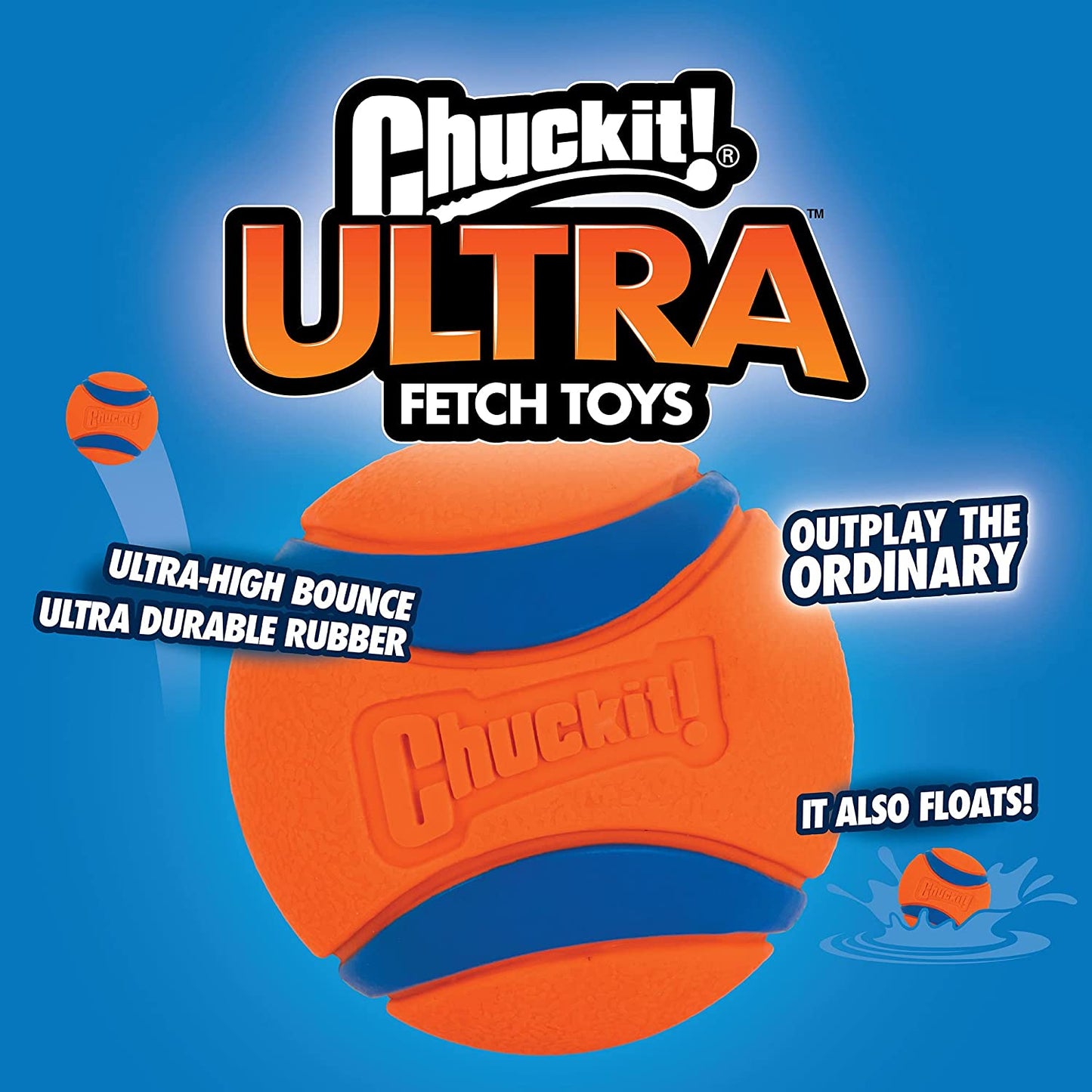 Chuckit Ultra Ball Dog Toy- it floats too! (2 pack, varying sizes) - Mongrel Mania