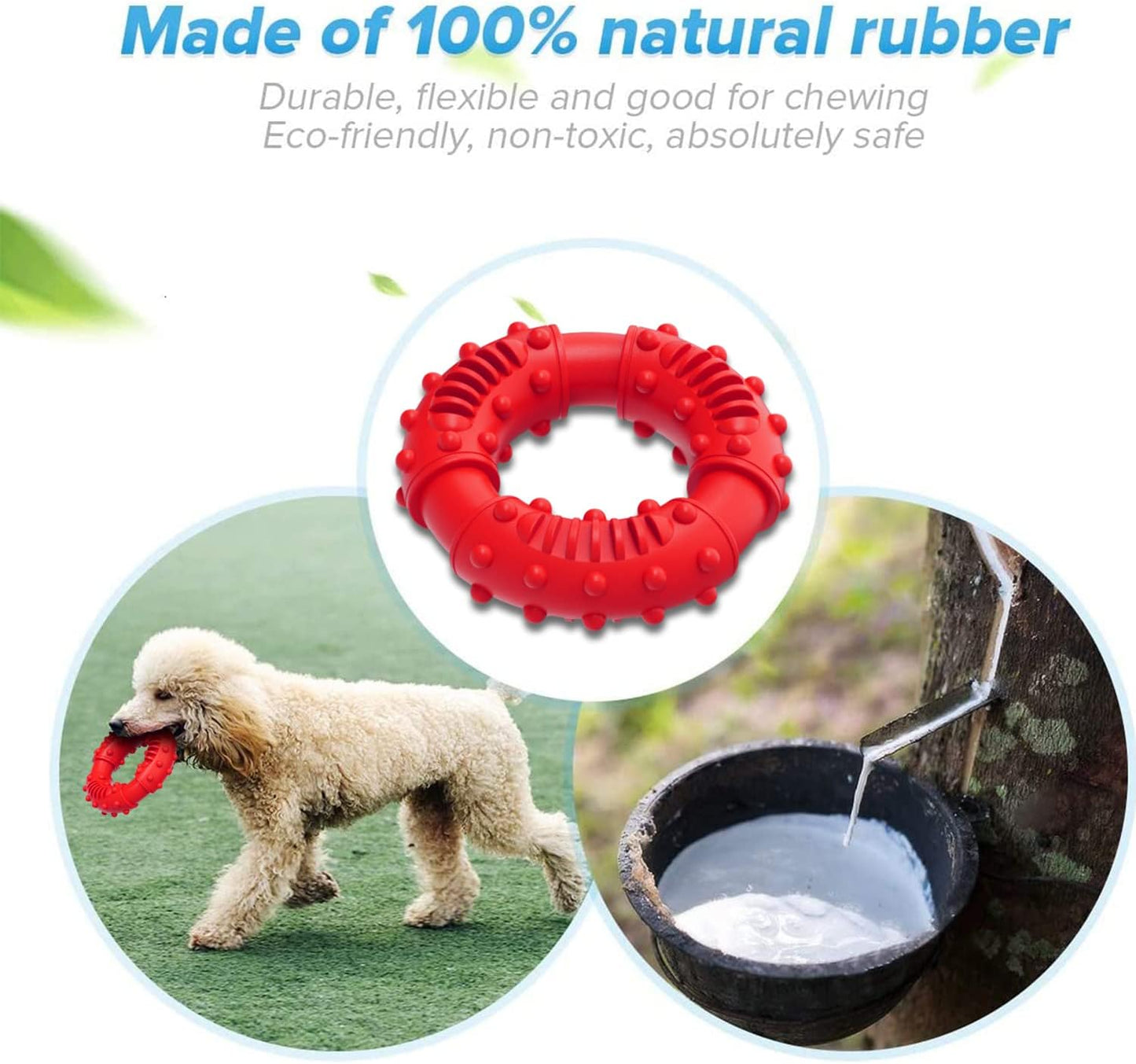 Feeko Dog Chew Toys for Aggressive Chewers, Non-Toxic Natural Rubber Indestructible Dog Toys - Mongrel Mania