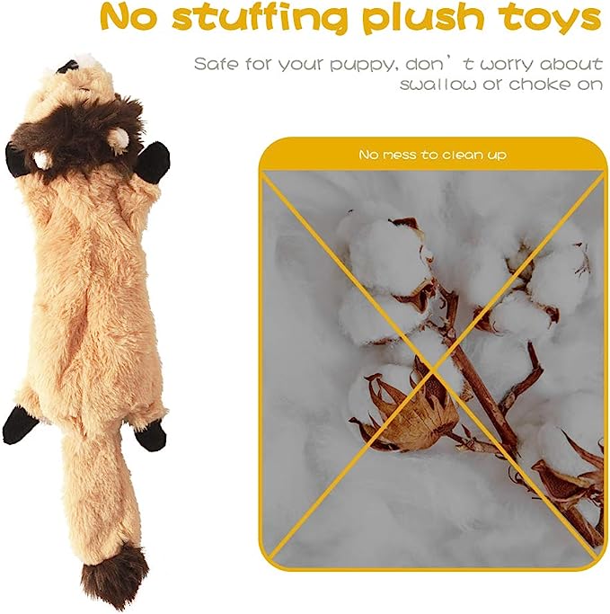 Fireor Dog Squeaky Toys, No Stuffing Plush Dogs Chew Toy (5 Count) - Mongrel Mania