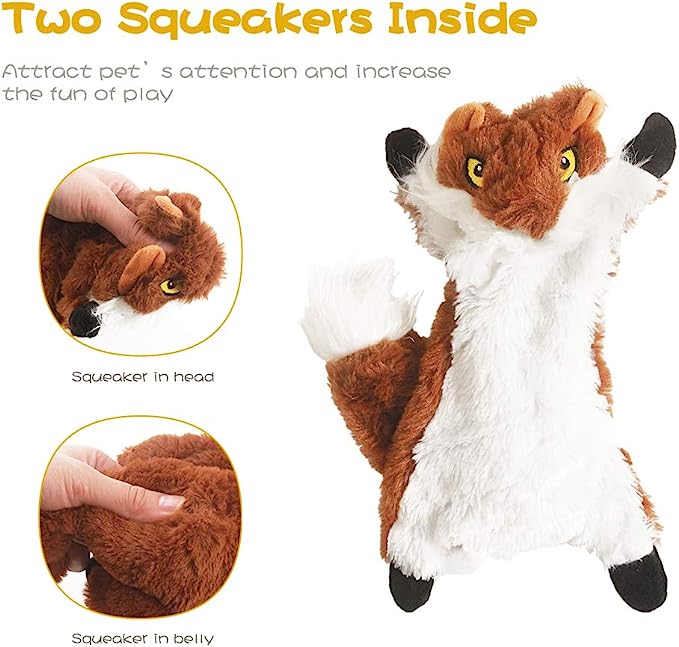 Fireor Dog Squeaky Toys, No Stuffing Plush Dogs Chew Toy (5 Count) - Mongrel Mania