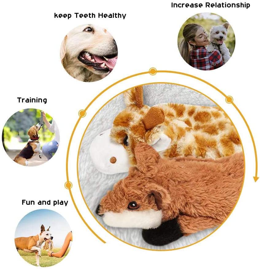 Nocciola 5 pcs Crinkle Dog Squeaky Toys with Double Layer Reinforced Fabric - Mongrel Mania