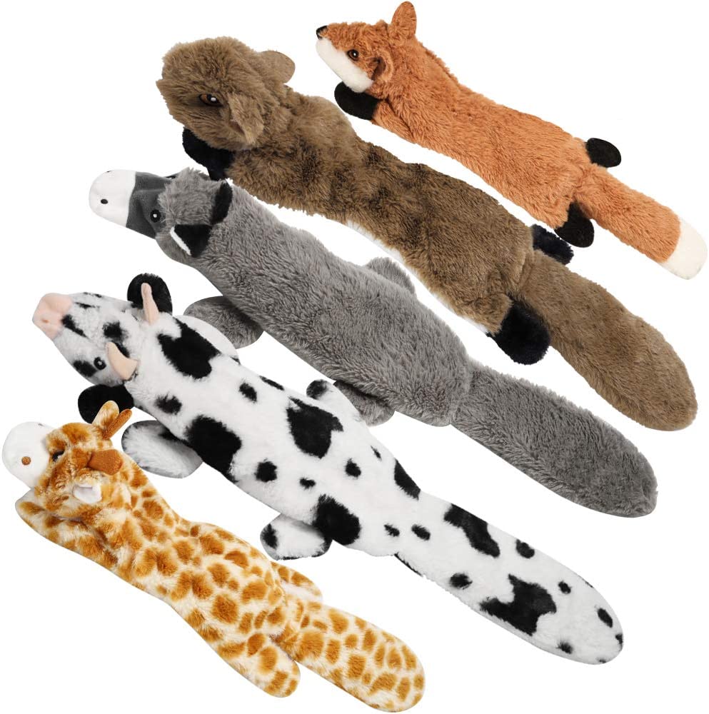 Nocciola 5 pcs Crinkle Dog Squeaky Toys with Double Layer Reinforced Fabric - Mongrel Mania