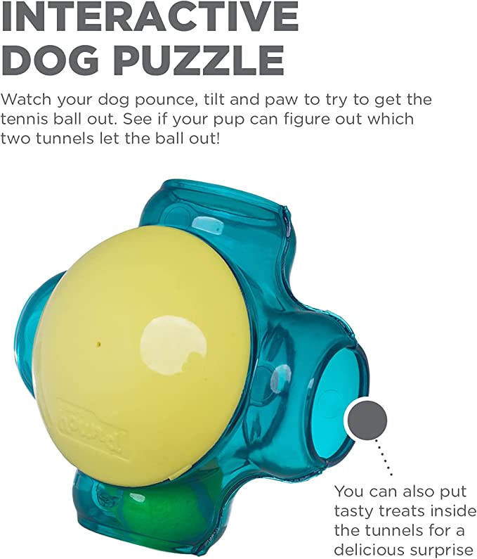 Outward Hound Tennis Maze Craze Interactive Squeaky Dog Toy - Mongrel Mania