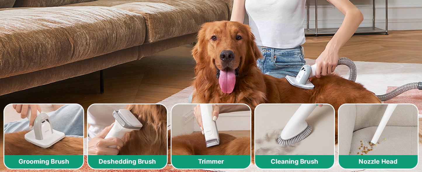 Neakasa Pro Pet Grooming Kit & Vacuum Suction 99% Pet Hair, Professional Grooming Clippers