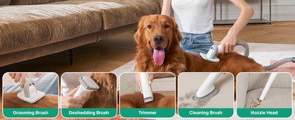 Neakasa Pro Pet Grooming Kit & Vacuum Suction 99% Pet Hair, Professional Grooming Clippers
