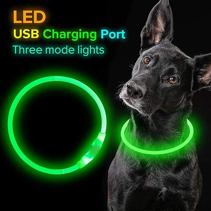 Led Dog Collar, BSEEN USB Rechargeable Flash Dog Necklace Light x1