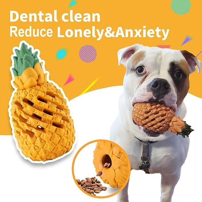 LPHSNR Pineapple Dog Toy for Heavy Chewers- Indestructible, Treat Dispensing (mini-XL)