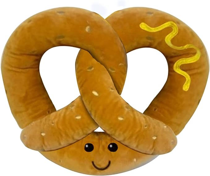 Giftable World Pet Plush Pet Toys with Squeaker- 8" Corn Dog & Pretzel