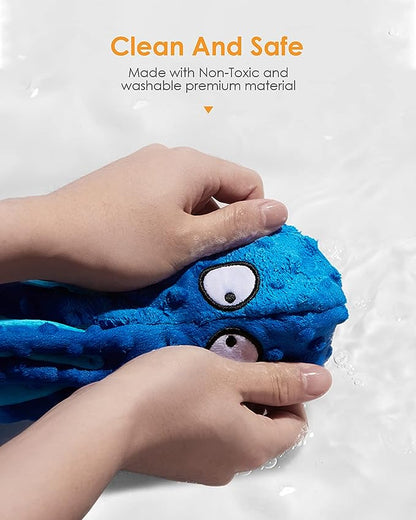 HGB Squeaky Dog Toys, Octopus No Stuffing Crinkle Dog Toy- 2 Pack