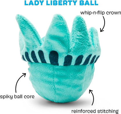 Barkbox Squeaky Dog Toys - Plush and Squeak- Lady Liberty Ball