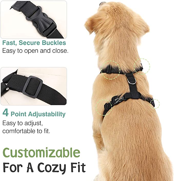 VavoPaw Dog Vehicle Safety Vest Harness: Soft Padded Mesh