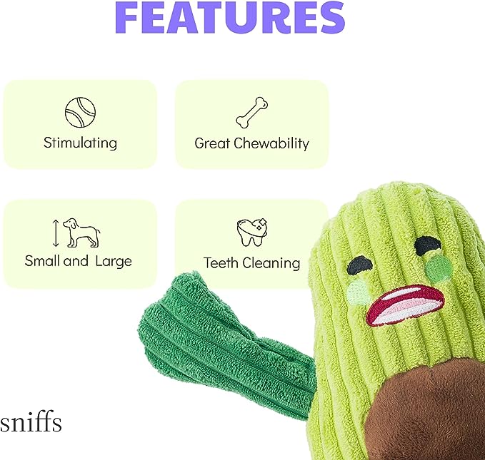 Sniffs Cute Avocado, Eggplant, and Carrot Plush Toy- 1 count