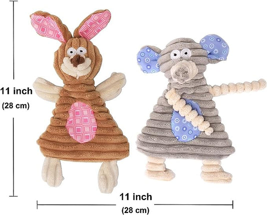 Comtim No Stuffing Crinkle Dog Toys 2 Pack Squeaky Dog Toys