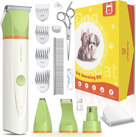 unibono Dog Grooming Clippers Kit with Nail Grinder: All-in-One