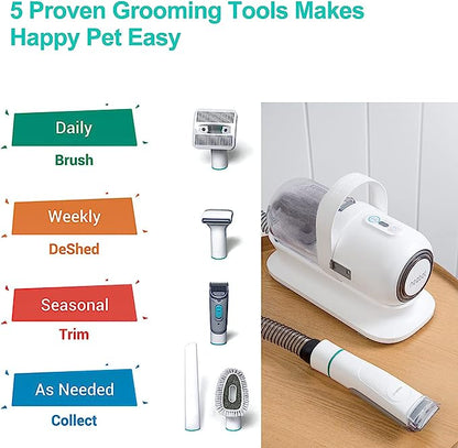 Neakasa Pro Pet Grooming Kit & Vacuum Suction 99% Pet Hair, Professional Grooming Clippers