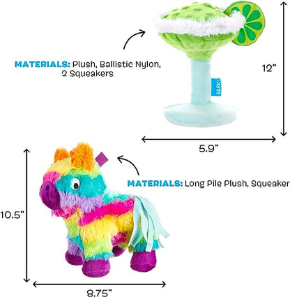 Barkbox bundle Squeaky & Plush Chew Toys –Pinata & Muy Squeaky Margarita