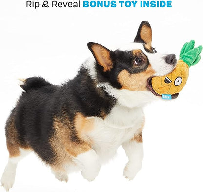 Barkbox 2 in 1 Interactive Plush Dog Toy - Rip and Reveal Dog Toy- Penny the Pineapple- SMALL