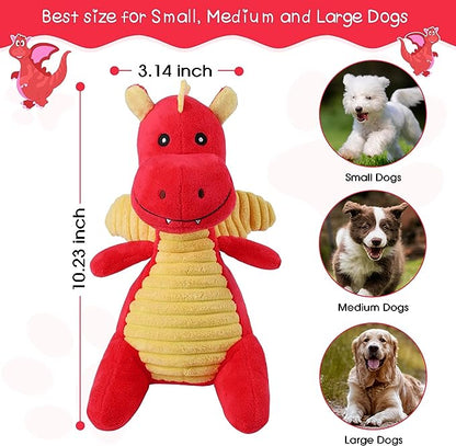 Stuffed Dragon, Deer, or Octopus Dog Toys Durable Plush Dog Toy with Crinkle Paper