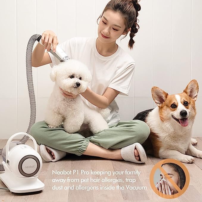 Neakasa Pro Pet Grooming Kit & Vacuum Suction 99% Pet Hair, Professional Grooming Clippers