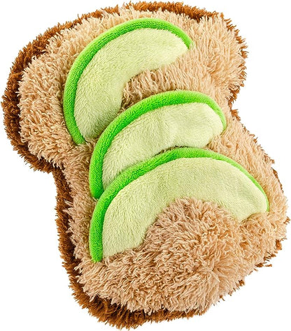 Giftable World Pet 7 Inches Plush Pet Toy Avocado Toast with Squeaker and Crinkle