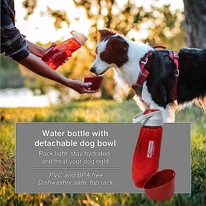 Kurgo Gourd 2 in 1 Dog Travel Water Bottle