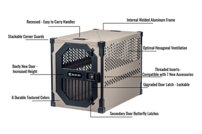 **Rock Creek Aluminum Dog Crate- CPS crash test certified