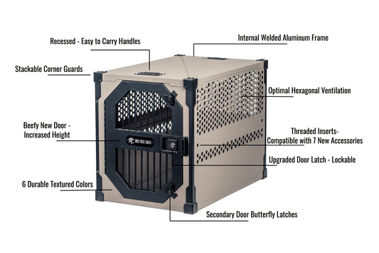 **Rock Creek Aluminum Dog Crate- CPS crash test certified