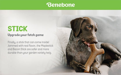 Benebone Durable Dog Chew Toy for Aggressive Chewers, Real Maplewood or Bacon - Mongrel Mania