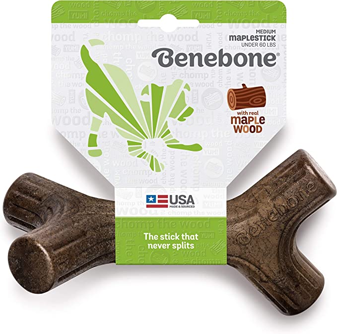 Benebone Durable Dog Chew Toy for Aggressive Chewers, Real Maplewood or Bacon - Mongrel Mania