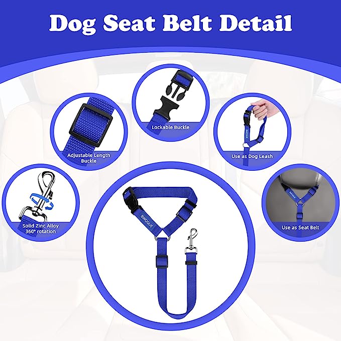 BWOGUE Pet Dog Cat Seat Belt for Car Headrest - Mongrel Mania