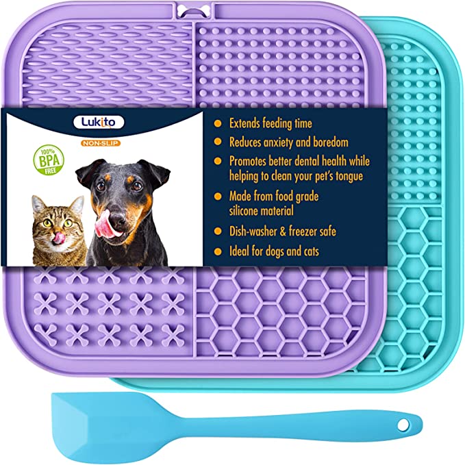 LUKITO Licking Mat for Dogs: 2 Pack with Suction Cups - Mongrel Mania