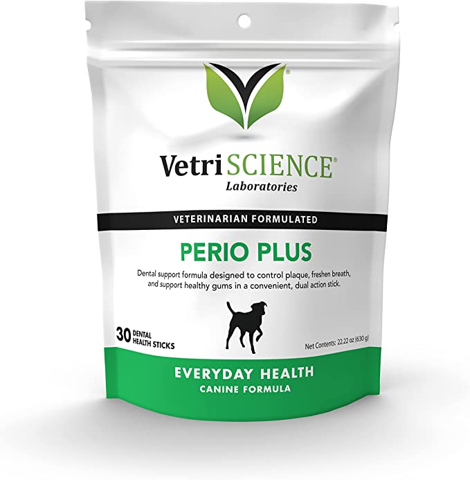 VetriScience Perio Plus for Dogs- Fresh Breath, Gums and Plaque Control (30 sticks) - Mongrel Mania