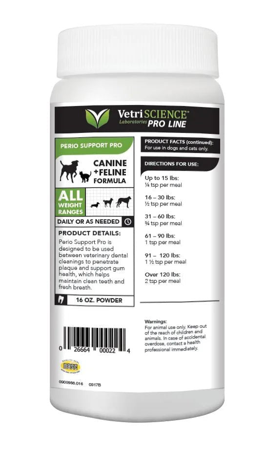 VetriScience Perio Support Pro- Powder Sprinkle (16oz) - Mongrel Mania