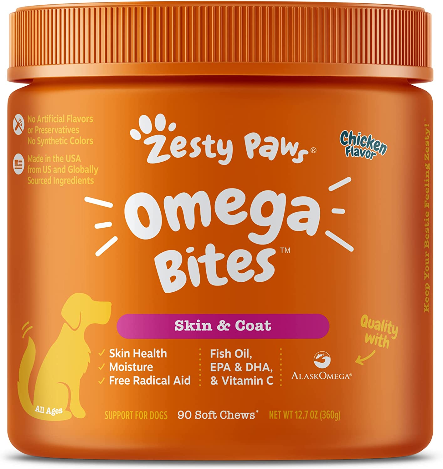 Zesty Paws Omega 3 Alaskan Fish Oil Chews (90 Soft Chews) - Mongrel Mania